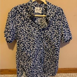 Bonobos Navy and White Floral Men's Shirt - M
